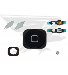 Boton Home / Flex / Chapa Metal / Membrana / Espaciador para Iphone 5 / 5G Negro