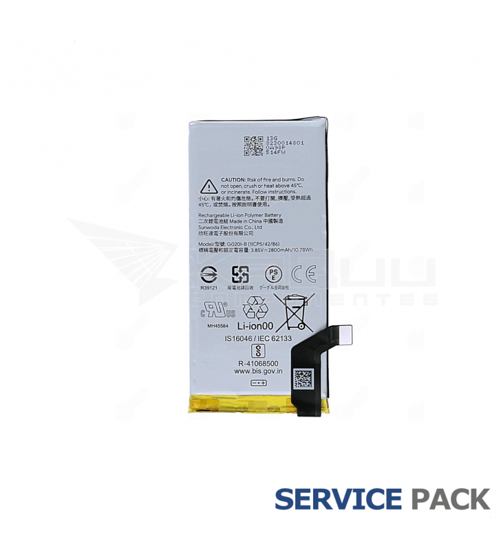 Bateria Google Pixel 4 G020M G020I-B 2800mAh G823-00148-01 Service Pack