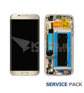 Pantalla Galaxy S7 Edge ORO DORADA CON MARCO LCD G935F GH97-18533C SERVICE PACK