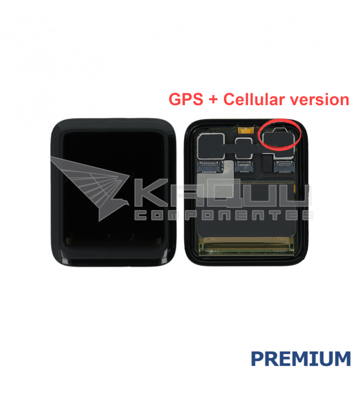 Pantalla Apple Watch Serie 3 42MM Negra Lcd A1891 GPS + Cellular version Premium