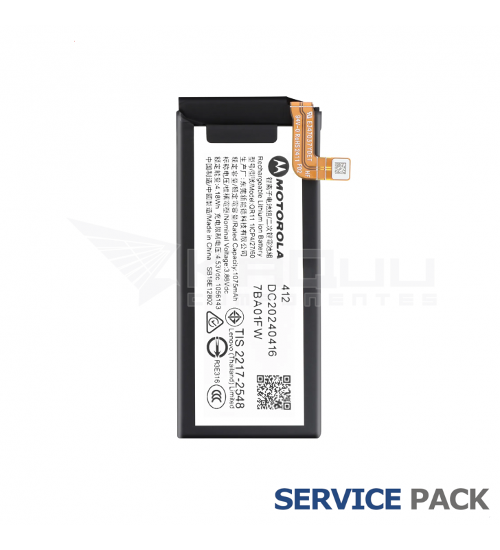 Batería Secundaria QR11 1075mAh Motorola Razr 50 XT2453, Razr 2024 SB18E12802 SB18E19547 Service Pack