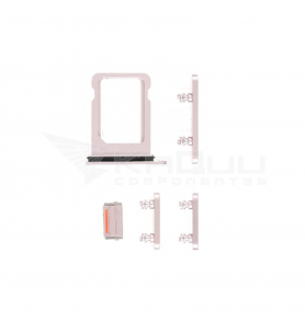 Soporte Bandeja Sim y Set de Botones para iPhone 13 A2482 A2631 Rosa