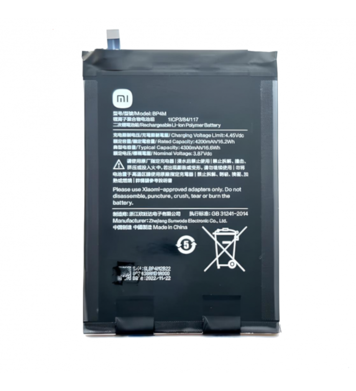 Batería BP4M 4300mAh Xiaomi Pad 6 Pro 23046RP50C 1330101000117A Service Pack