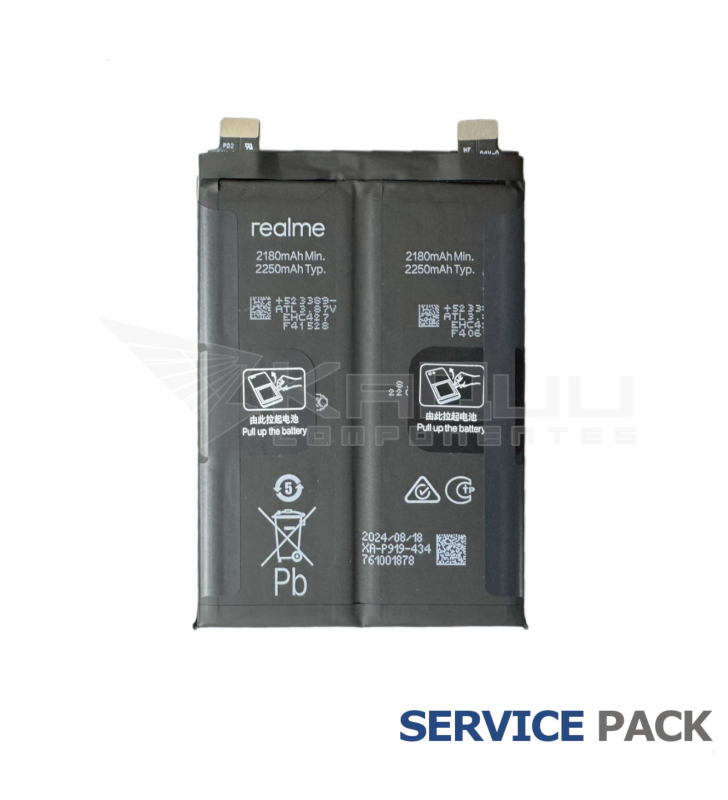 Batería BLP919 2250mAh Realme GT Neo 3 150W RMX3563 RMX3562 4909766 Service Pack