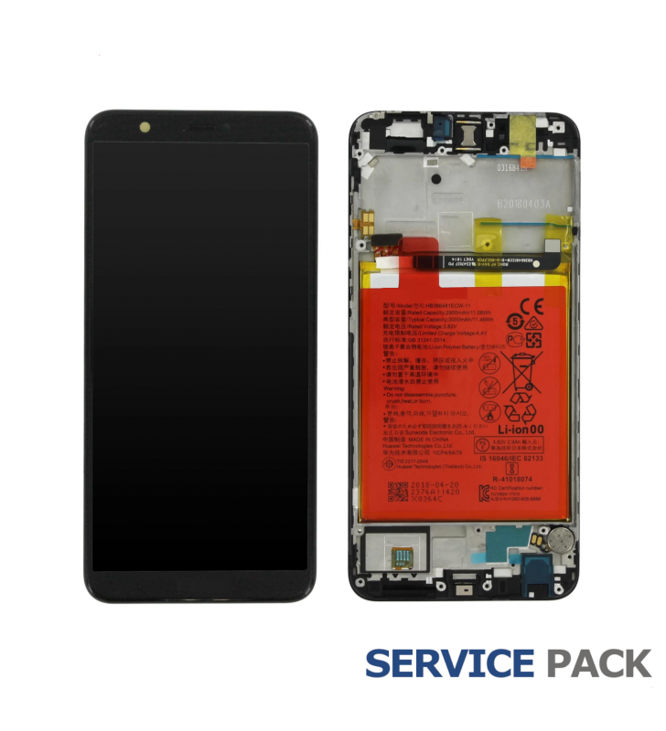 Pantalla Lcd Huawei P Smart FIG-L31 Marco Negro con Batería 02351SVJ Service Pack