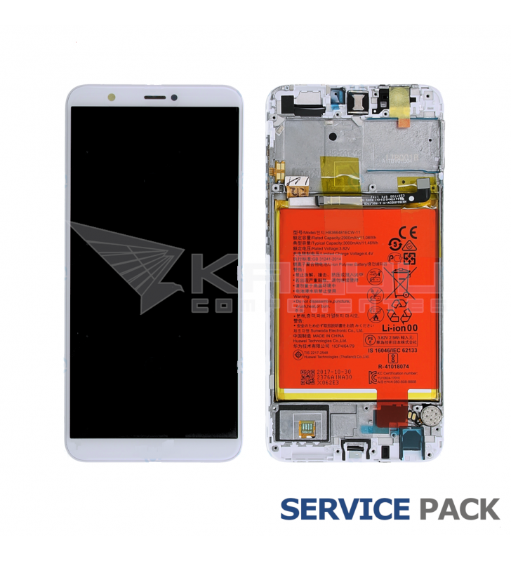 Pantalla Lcd Huawei P Smart FIG-L31 Marco Blanco con Batería 02351SVE Service Pack