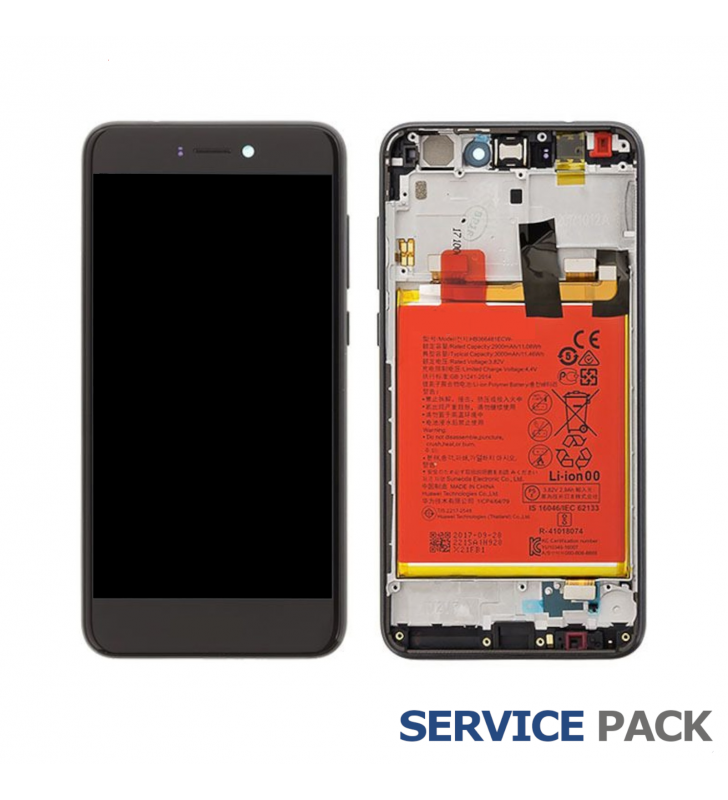 Pantalla Lcd Huawei P8 Lite 2017 PRA-LA1 Marco Negro con Batería 02351DPH Service Pack