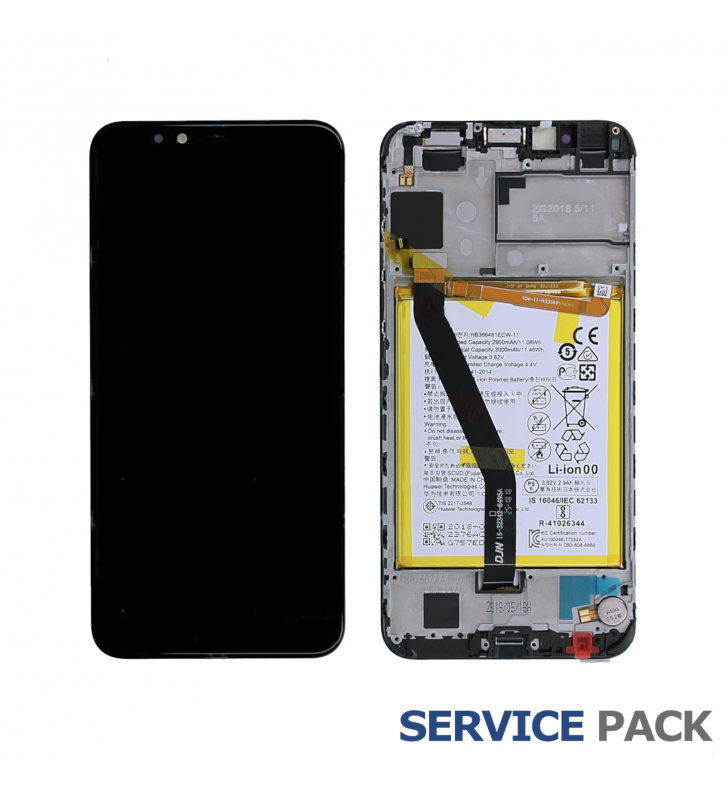 Pantalla Lcd Huawei Y6 2018 ATU-LX3 ATU-L11 Marco Negro con Batería 02351WLJ Service Pack