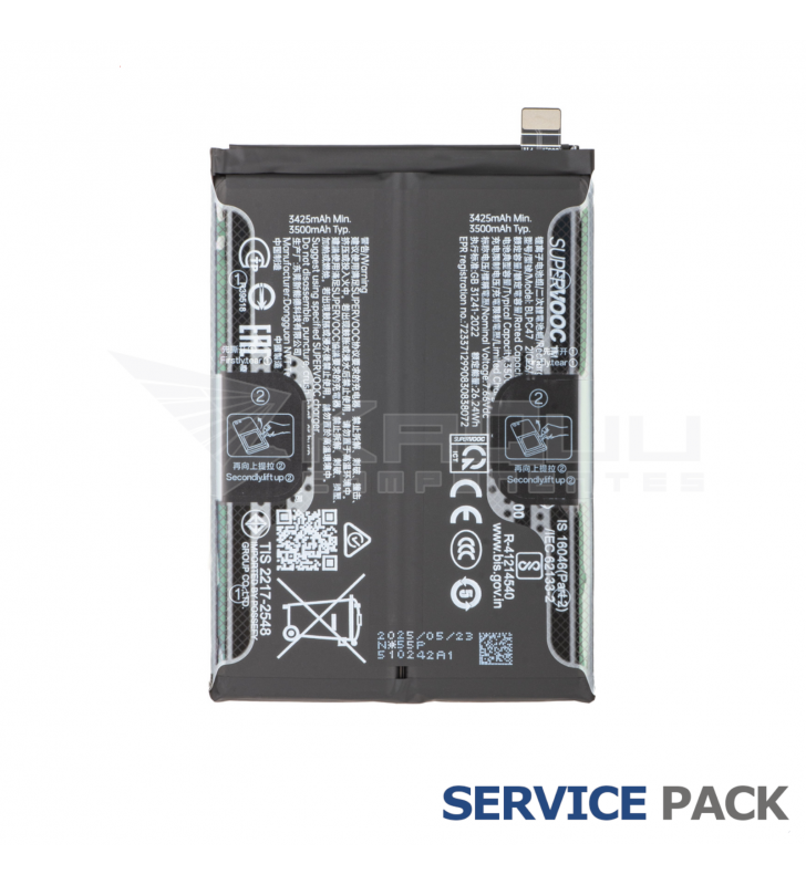 Batería BLPC47 7000mAh Realme GT 7 RMX5061, GT 7T RMX5085 621035000287 Service Pack