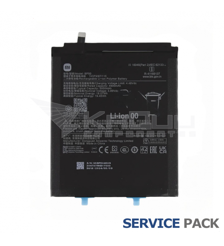 Batería BP50 5000mAh Xiaomi Mi Pad 6S Pro 24018RPACG 1330102000130B Service Pack