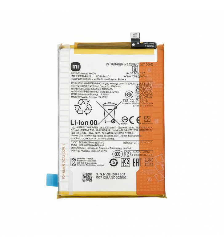 Batería BN5R 5000mAh Xiaomi Redmi A3 23129RN51X, A3x 24048RN6CG, Poco C61 2312BPC51H 1330101000177B Service Pack