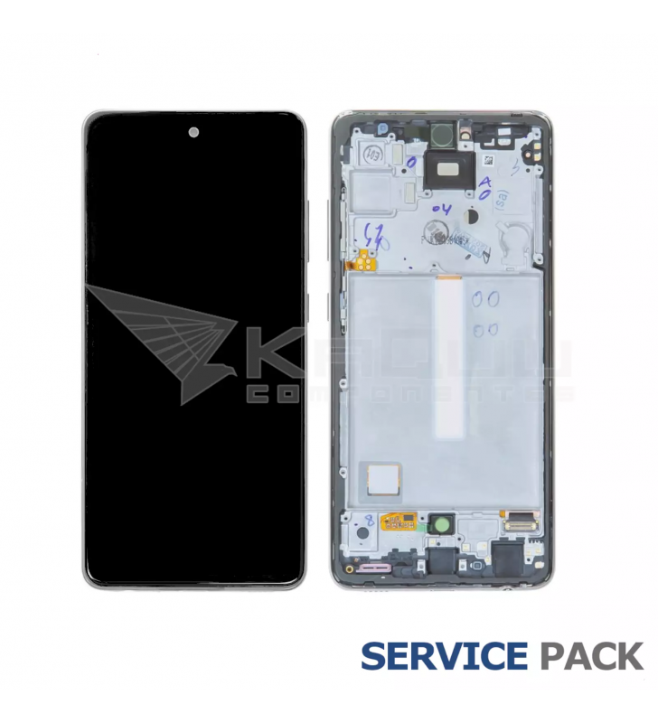 Pantalla Lcd Samsung Galaxy A52 4G A525F , A52 5G A526B Marco Negro GH82-25524A Service Pack Usado