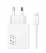 Cargador Xiaomi BHR9465EU con Cable USB-C 1m 67W Carga Rápida Blanco