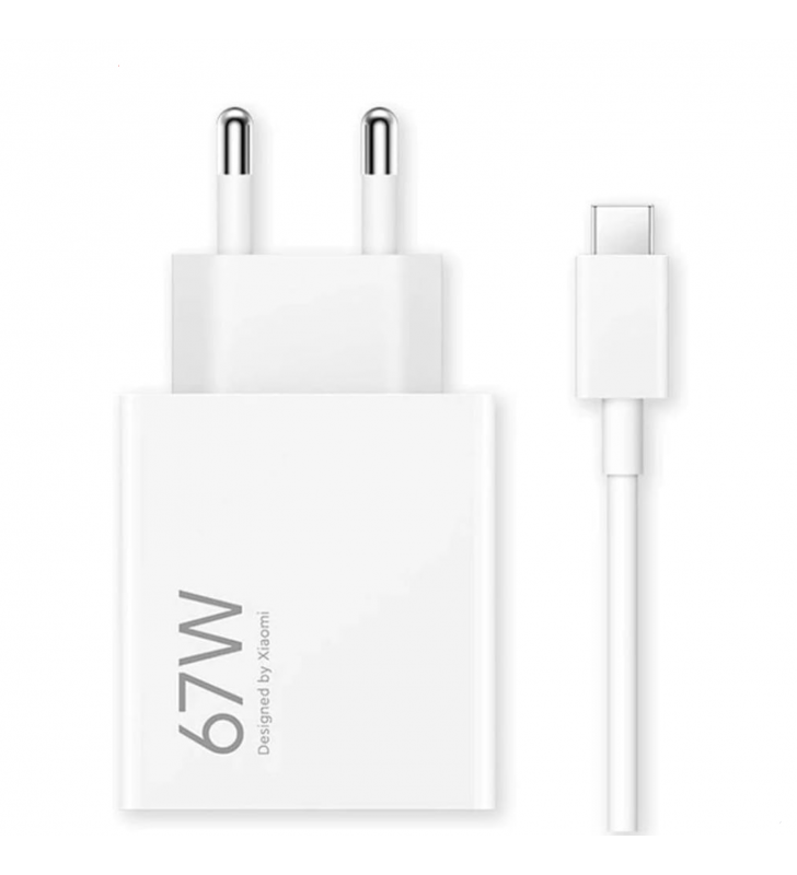 Cargador Xiaomi BHR9465EU con Cable USB-C 1m 67W Carga Rápida Blanco