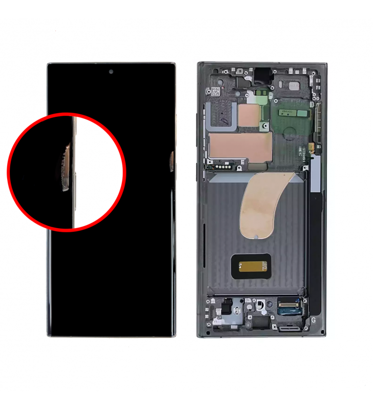 Pantalla Lcd Samsung Galaxy S23 Ultra S918B Marco Verde GH82-30466C GH82-30465C Service Pack Usado Pequeña Marca