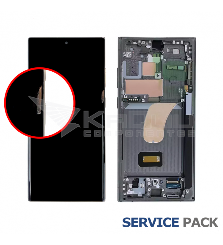 Pantalla Lcd Samsung Galaxy S23 Ultra S918B Marco Verde GH82-30466C GH82-30465C Service Pack Usado Pequeña Marca