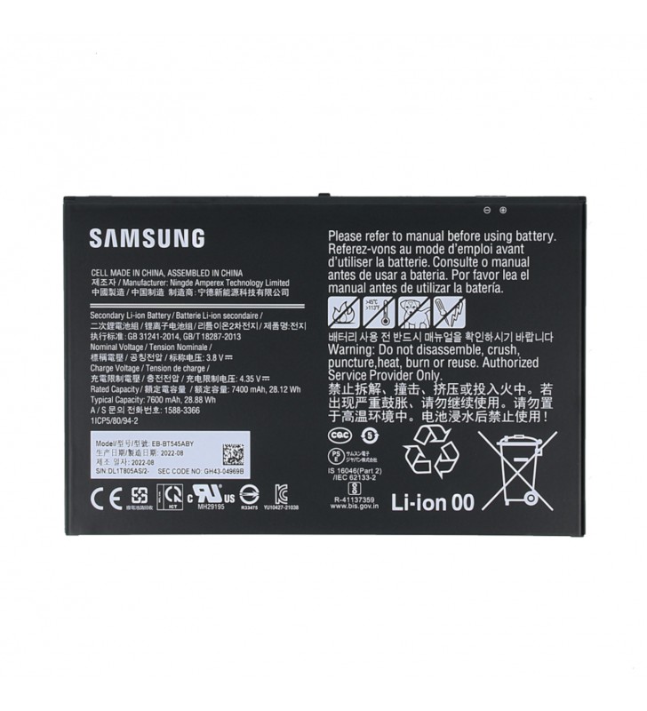 Batería EB-BT545ABY 7600mAh Samsung Galaxy Tab Active 4 Pro T630 GH43-04978B Service Pack