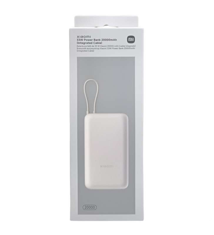 Xiaomi PowerBank 20000mAh 33W Cable Integrado USB-C Porcelana Xiaomi PowerBank 20000mAh 33W Cable Integrado USB-C Porcelana