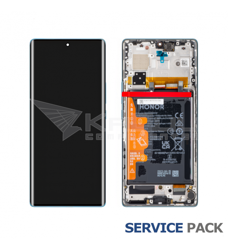 Pantalla Lcd Honor 70 FNE-AN00 Marco Azul con Batería 0235ACMJ Service Pack
