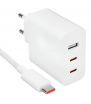 Cargador Xiaomi 2C1A BHR7493EU 67W GaN Carga Rapida Blanco