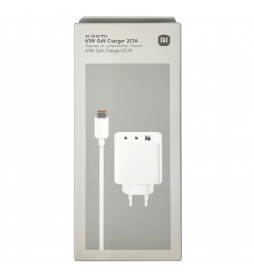 Cargador Xiaomi 2C1A BHR7493EU 67W GaN Carga Rapida Blanco