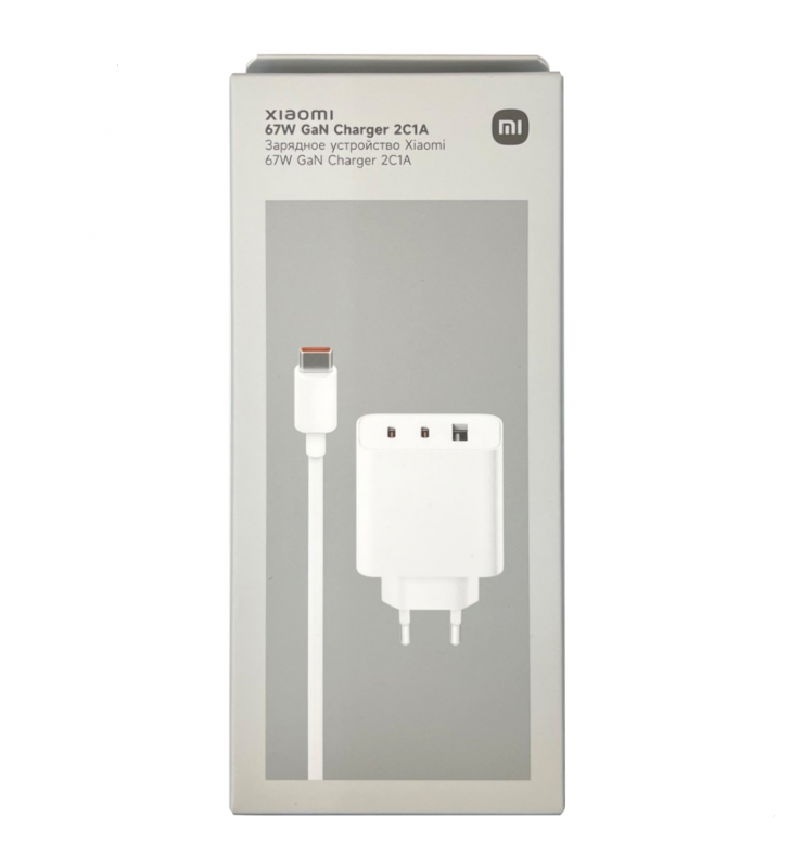 Cargador Xiaomi 2C1A BHR7493EU 67W GaN Carga Rapida Blanco