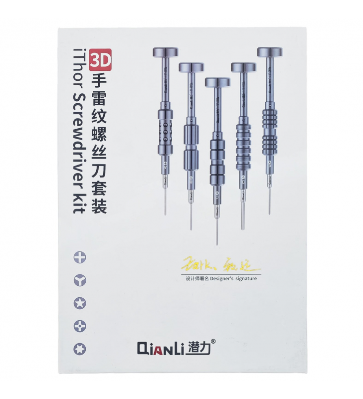 QIANLI iThor 3D Kit de 5 Destornilladores Negro