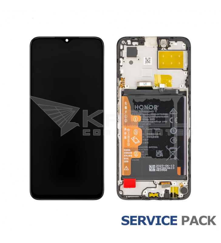Pantalla Lcd Honor X6 VNE-LX1 Marco Negro con Batería 0235ADJX Service Pack