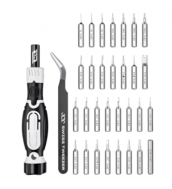 JAKEMY JM-8189B Kit Destornilladores de Precisión (32 en 1) Blanco