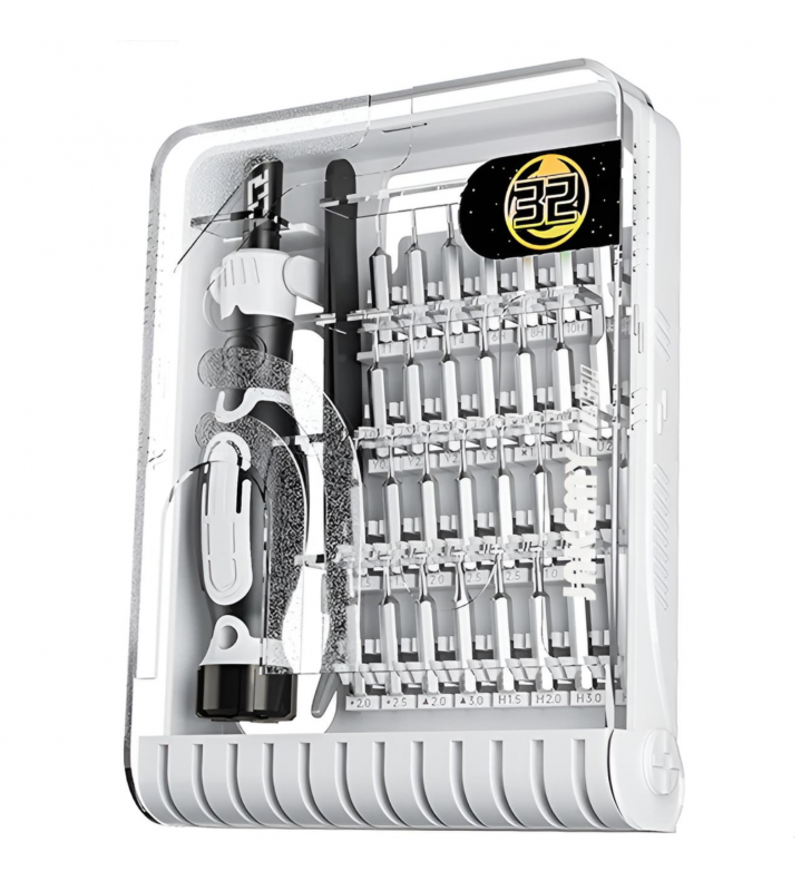 JAKEMY JM-8189B Kit Destornilladores de Precisión (32 en 1) Blanco