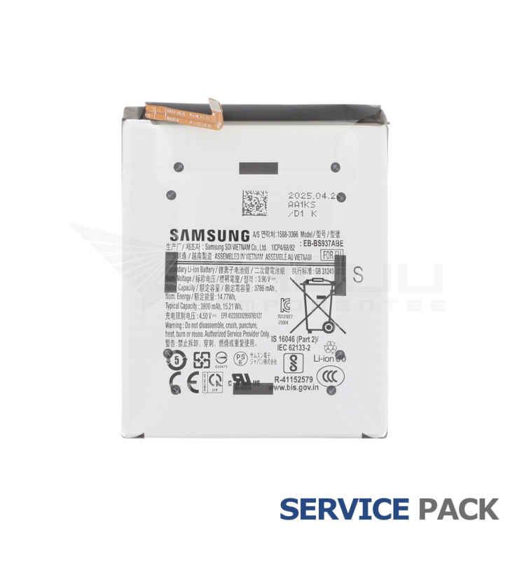 Batería 3900mAh EB-BS937ABE Samsung Galaxy S25 Edge S937B GH82-37227A Service Pack