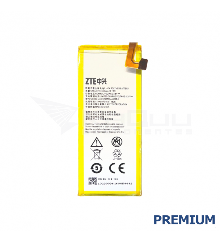 Batería Li3824T43P6hA54236-H 2400mAh para ZTE Blade S6 Premium