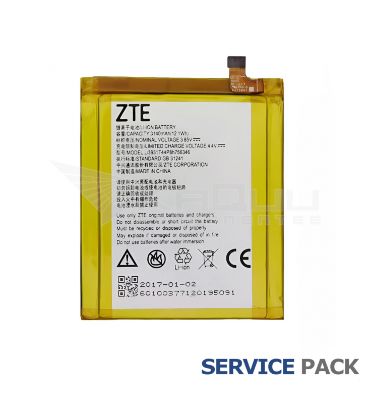 Batería Li3931T44P8h756346 3140mAh ZTE Axon 7 A2017G Service Pack