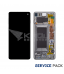 Pantalla Lcd Samsung Galaxy S10 G973F Marco Blanco / Plata GH82-18850B GH82-18835B Service Pack