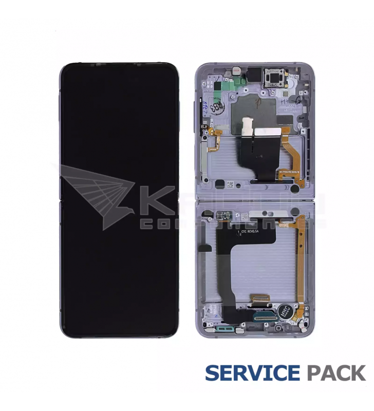 Pantalla Lcd Samsung Galaxy Z Flip4 F721B Marco Púrpura GH82-29440B GH82-29441B Service Pack Ensamblado