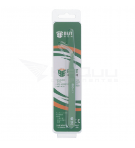 Best ESD-17 Pinzas Curvas de Precisión Antiestáticas de Acero Inoxidable Verde