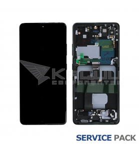 Pantalla Lcd Samsung Galaxy S21 Ultra 5G G998 Marco Negro GH82-26035A GH82-26036A Service Pack Ensamblado