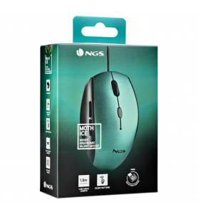 Ratón Ergonómico con Cable NGS Moth Ice 1600DPI Adaptador USB-C