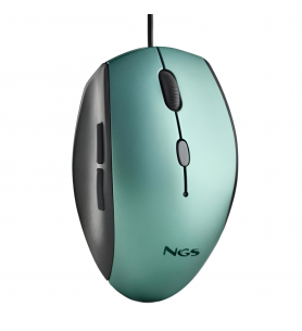 Ratón Ergonómico con Cable NGS Moth Ice 1600DPI Adaptador USB-C