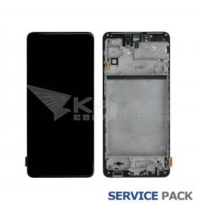 Pantalla Lcd Samsung Galaxy M51 M515F Marco Negro GH82-24167A GH82-23568A Service Pack Ensamblado