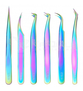 Vetus ESD Set de 7 Pinzas Antiestáticas de Acero Inoxidable Punta Ultrafina