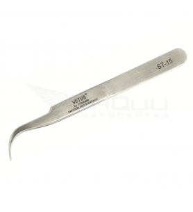Vetus ST-15 Pinzas Alta Precisión de Acero Inoxidable Cabeza Curva