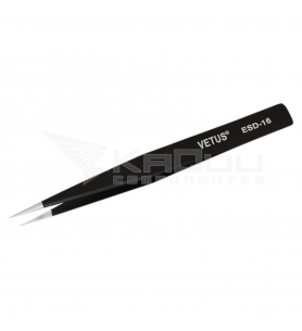 Vetus ESD-16 Pinzas Antiestáticas de Acero Inoxidable Cabeza Recta