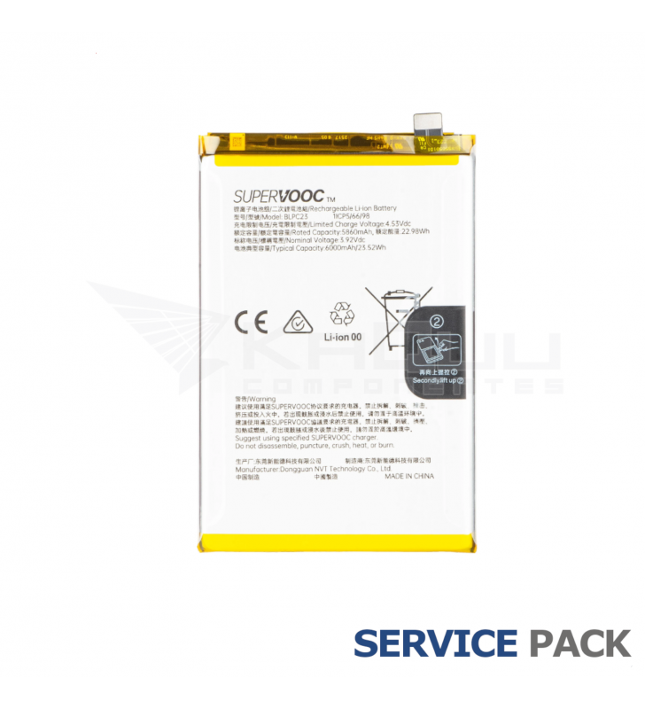 Batería BLPC23 6000mAh Oppo A5 4G 2025 CPH2727, A5 5G 2025 CPH2735 621035000297 621035000309 Service Pack