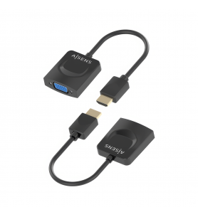Adaptador Aisens A122-0947 Conversor HDMI Macho a SVGA Hembra 15cm Negro