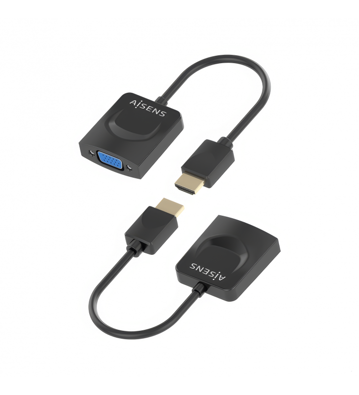 Adaptador Aisens A122-0947 Conversor HDMI Macho a SVGA Hembra 15cm Negro