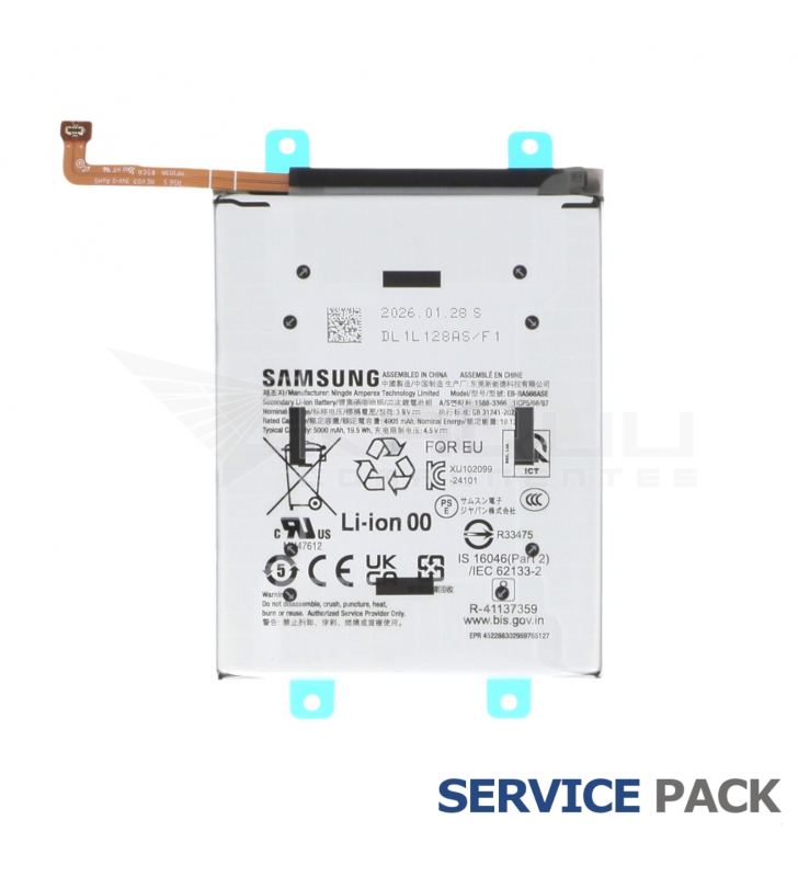 Batería EB-BA566ASE 5000mAh Samsung Galaxy A37 5G A376B GH82-39233A Service Pack