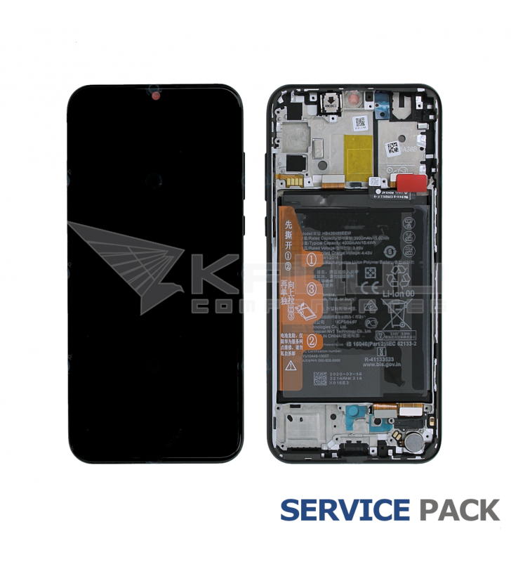 Pantalla Lcd Huawei P Smart S, Y8P AQM-LX1 Marco Negro con Batería 02353PNT Service Pack