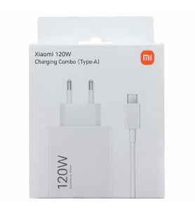 Cargador Xiaomi MDY-15-EX con Cable USB-C 120W Carga Rápida Blanco