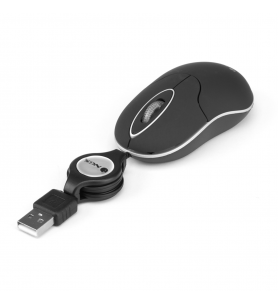 Ratón Óptico con Cable Retráctil NGS 1000DPI Negro